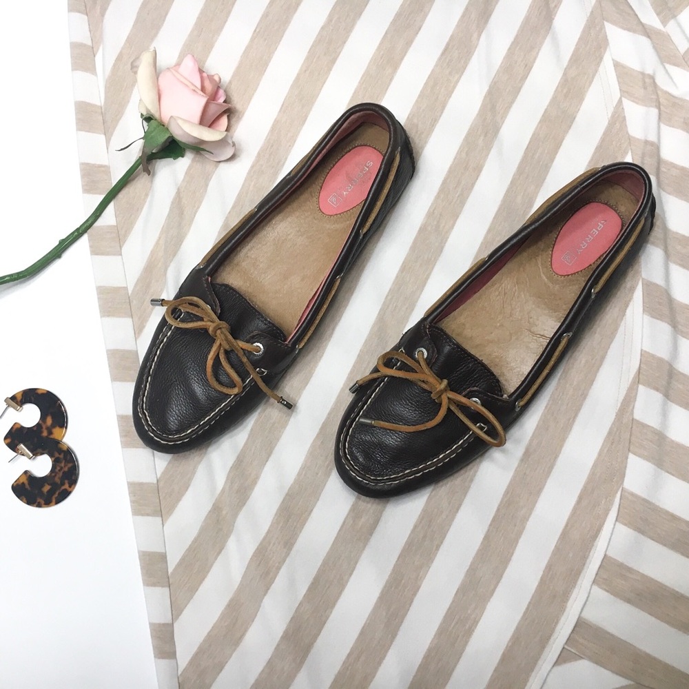 Sperry Top-Sider Brown Leather Boat Driving sz 10M